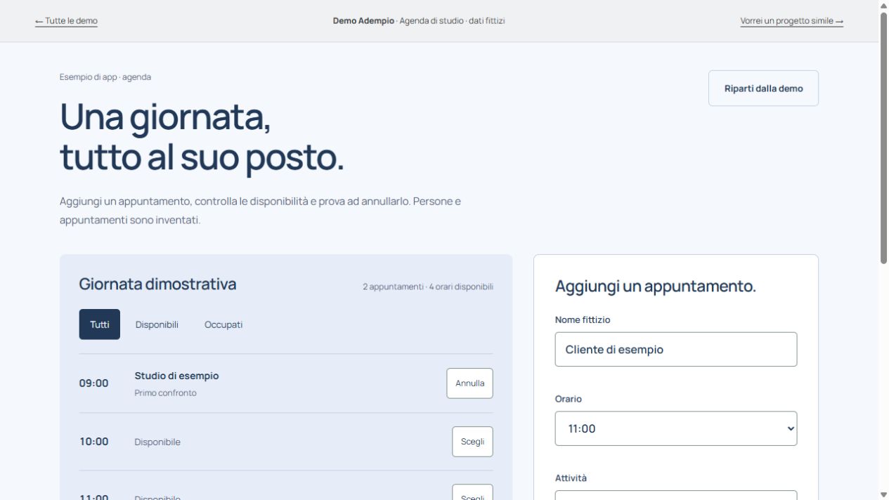 Anteprima della demo Agenda di studio